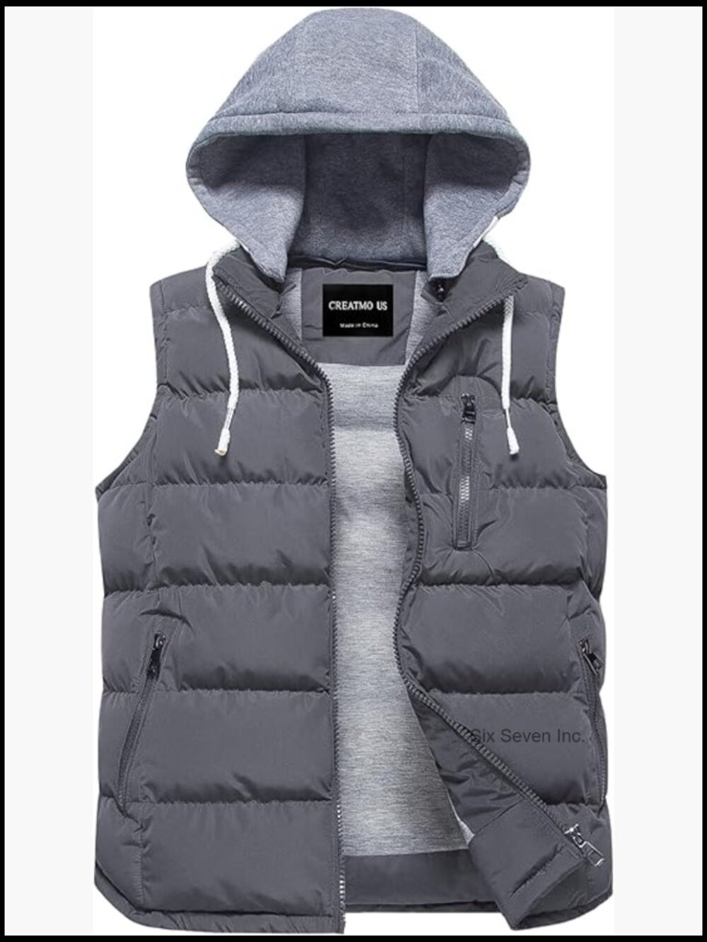 Women's Quilted Puffer Vest with Detachable Hood